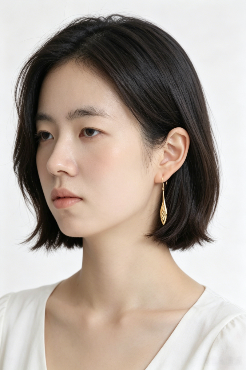 Women Fashion S925 Sterling Silver Earrings 24K Gold Plated Lightweight Hollow Teardrop Face Slimming Earring Jewelry Gift