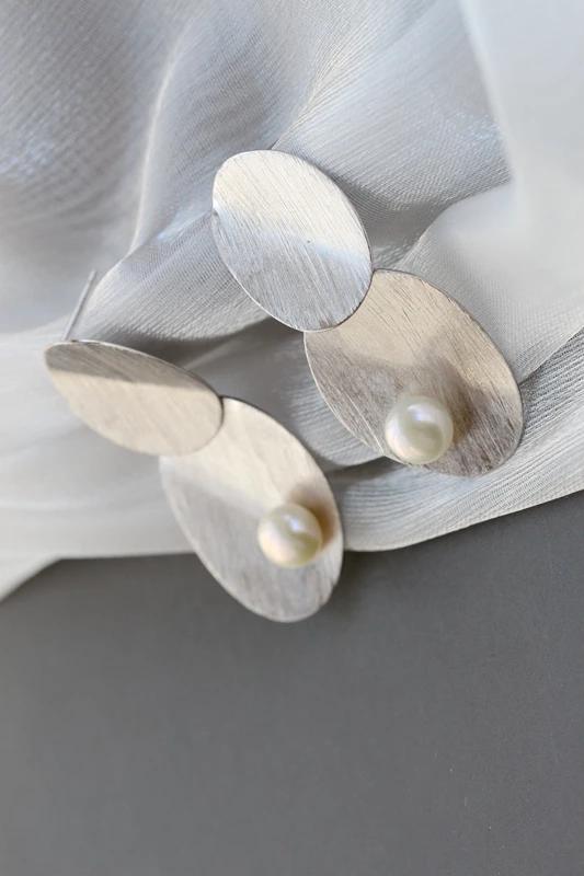Authentic 925 Sterling Silver Fashion Women Natural Freshwater Pearl Trendy Long Earrings Wedding Party Fine Jewelry Gift