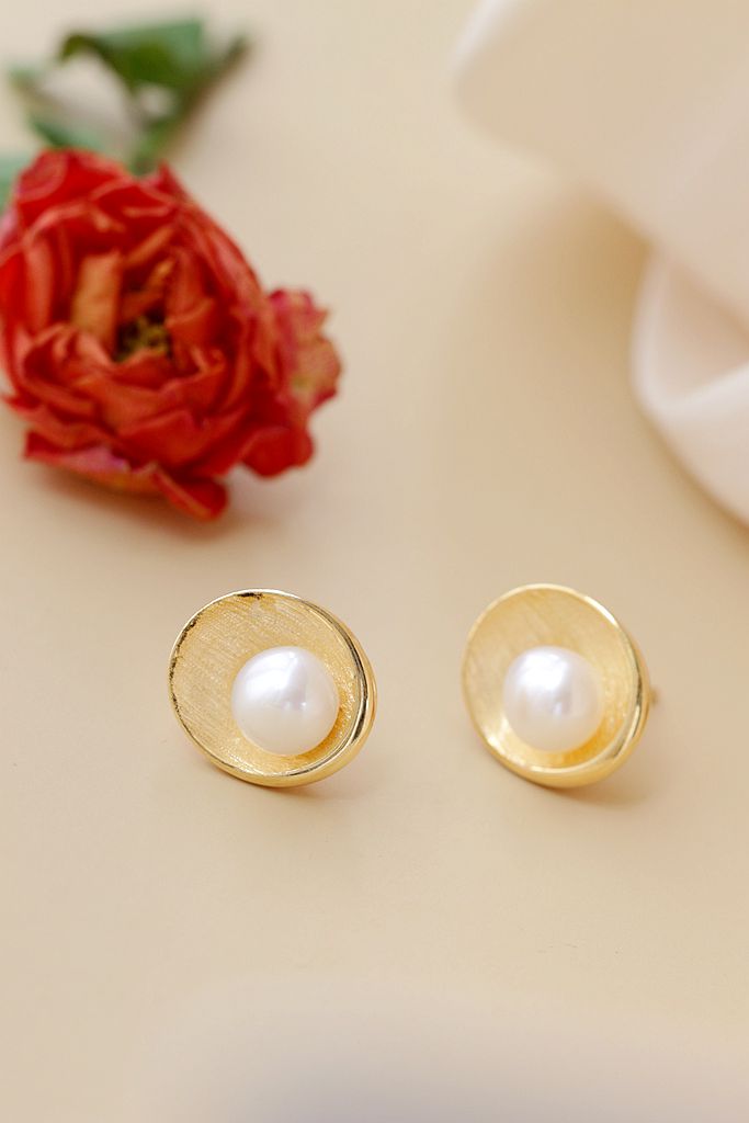 925 Sterling Silver Earring Fashion Natural Freshwater Pearl 18K Gold Plated Egglike Shape Earring Women Jewelry Gift