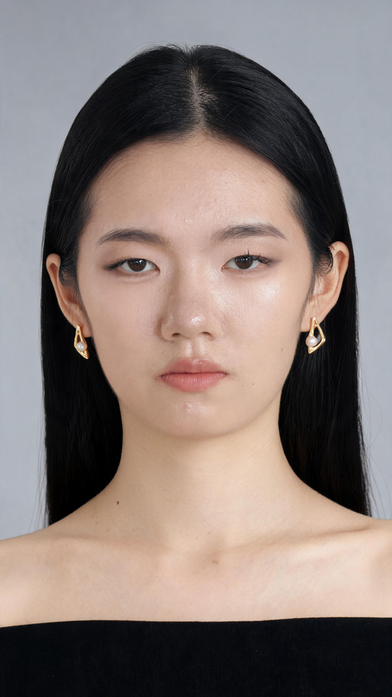 925 Sterling Silver Earrings Inlaid Natural Freshwater Pearl 18K Gold Plated Irregular Triangle Earring Minimalist Jewelry