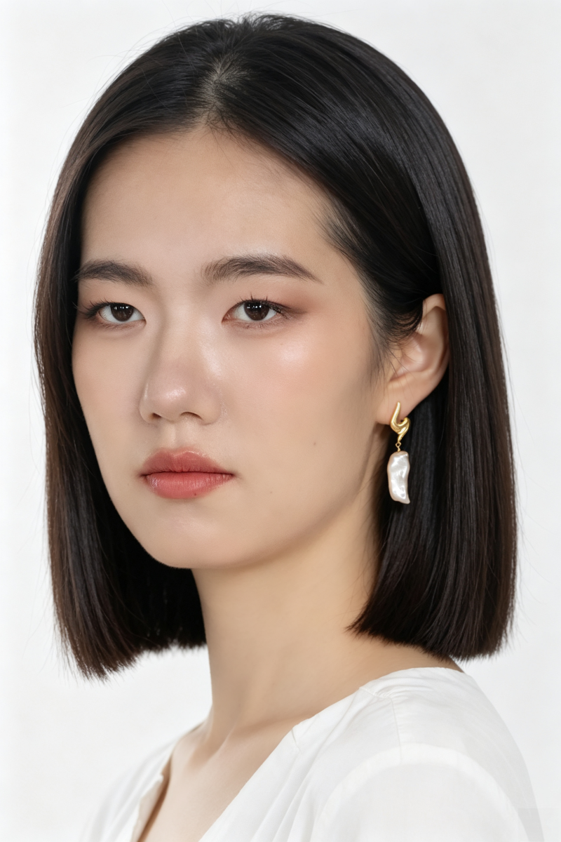 Abstract Sculptural Baroque Pearl Drop Earrings S925 Sterling Silver 24K Gold Plated Hypoallergenic Dangle Earrings Daily Wear Jewelry Gift