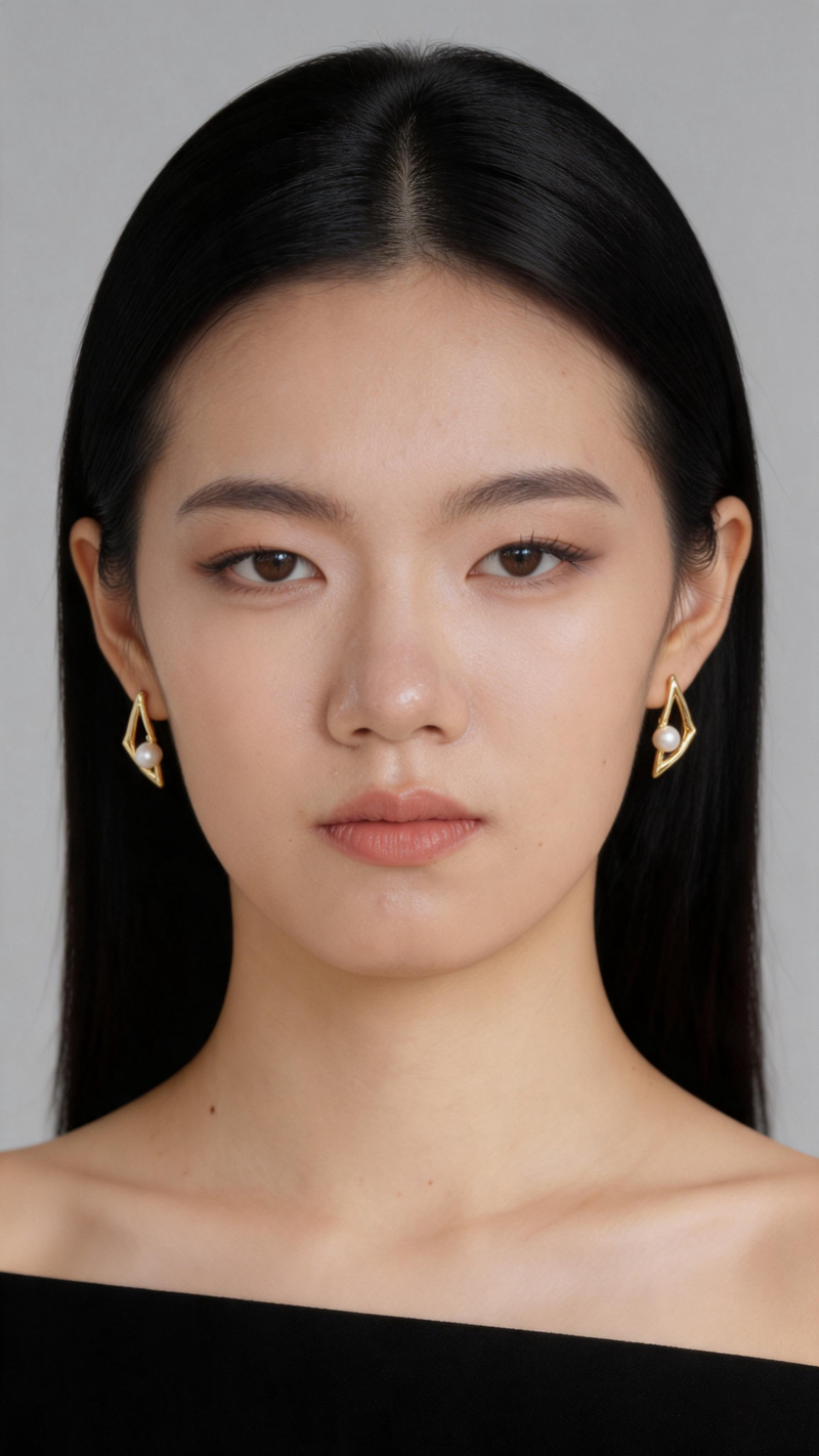 925 Sterling Silver Earrings Inlaid Natural Freshwater Pearl 18K Gold Plated Irregular Triangle Earring Minimalist Jewelry