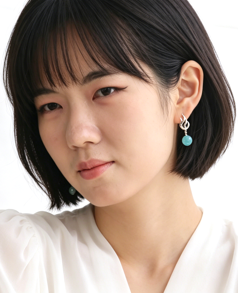 Sophistication S925 Sterling Silver Earring Flame Design Drop Earrings Natural Amazonite Platinum Plated Jewelry Gift