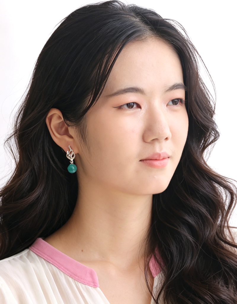 Sophistication S925 Sterling Silver Earring Flame Design Drop Earrings Natural Amazonite Platinum Plated Jewelry Gift