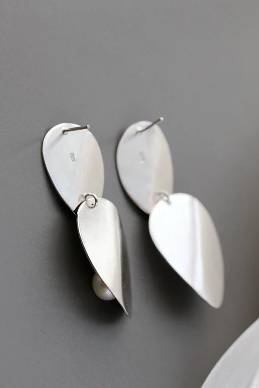 Authentic 925 Sterling Silver Fashion Women Natural Freshwater Pearl Trendy Long Earrings Wedding Party Fine Jewelry Gift