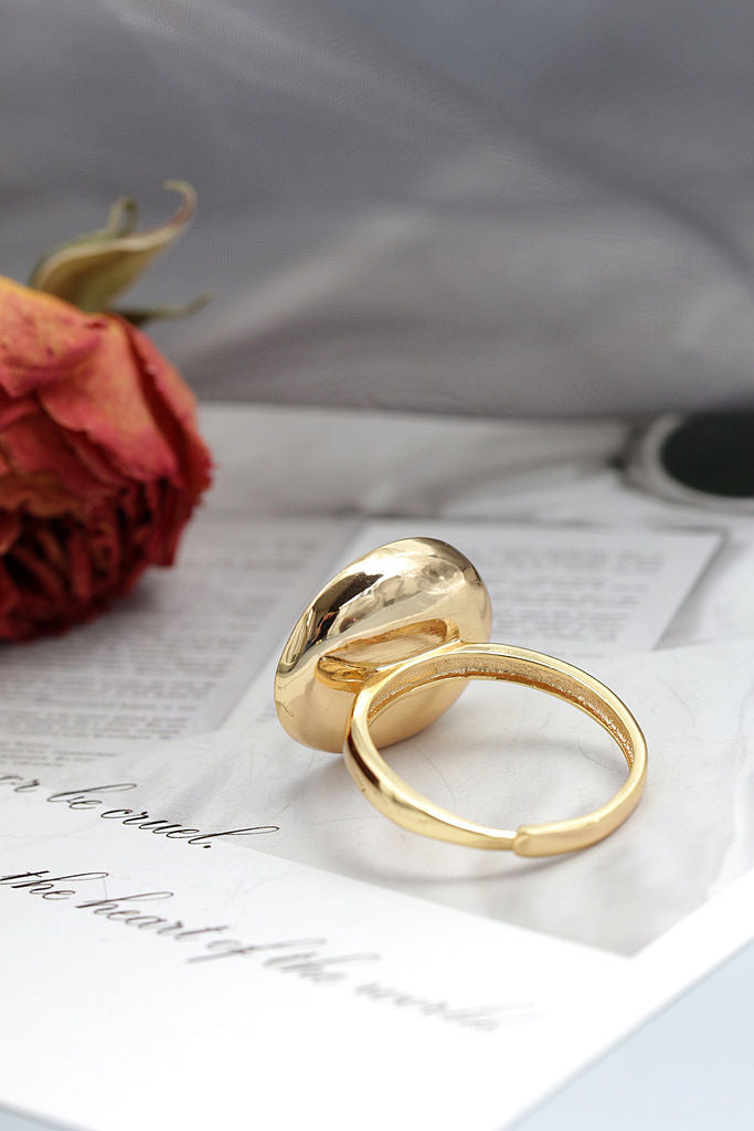 Authentic 925 Sterling Silver Ring Inlaid Natural Freshwater Pearl 18K Gold Plated Egglike Shape Ring Fashion Women Jewelry Gift