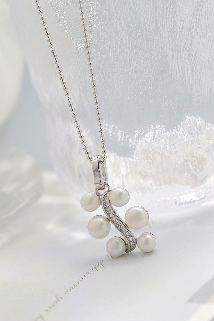 Authentic Natural Freshwater Pearl Pendant Fashion Simple Design 925 Sterling Silver Pendant Elegant Ladie Creative Jewelry Gift