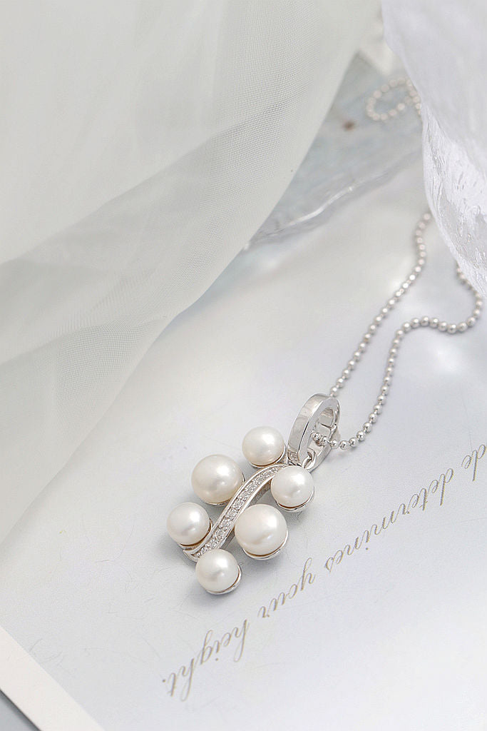 Authentic Natural Freshwater Pearl Pendant Fashion Simple Design 925 Sterling Silver Pendant Elegant Ladie Creative Jewelry Gift