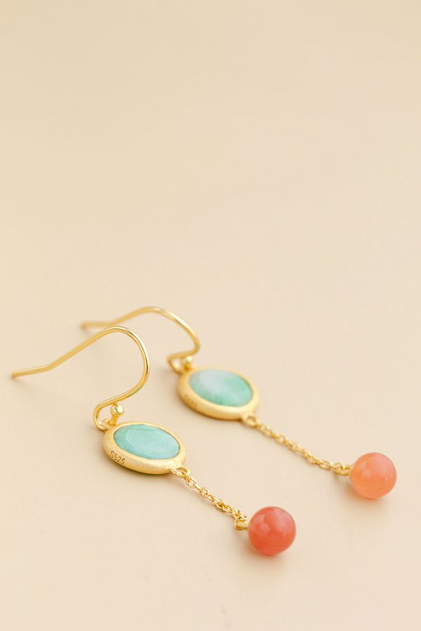 Authentic 925 Sterling Silver Earrings Retro Style Inlaid Natural Red Agate Jade 18K Gold Plated Earring Trendy Creativ Jewelry