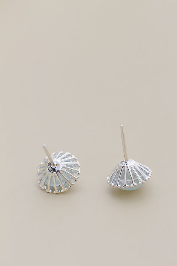 Authentic 925 Sterling Silver Earring Inlaid Natural Aquamarine Earring Lady High Quality Trendy Style Jewelry Gift