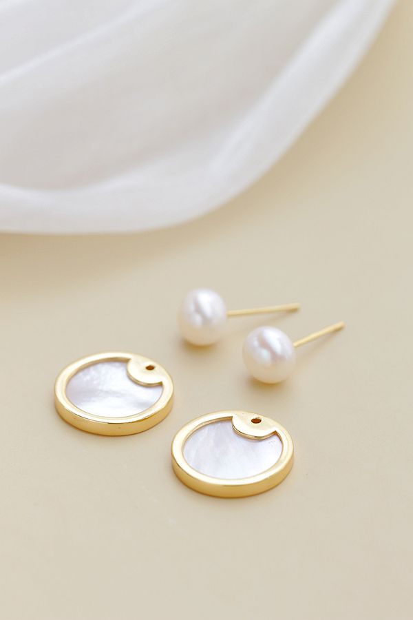 925 Sterling Silver Earstuds Inlaid Natural White Shell Earrings Lady High Quality Freshwater Pearl Trendy Style Jewelry Gift