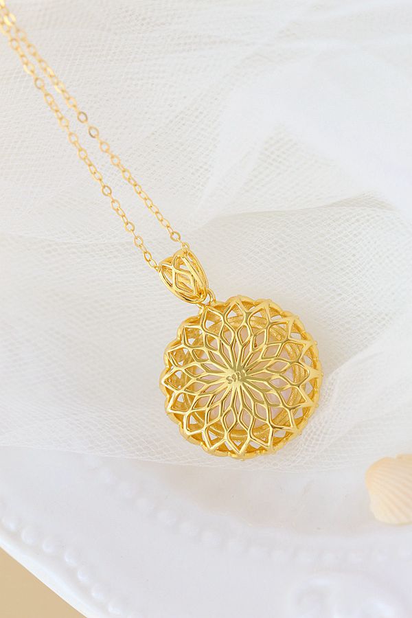 925 Sterling Silver Pendant Inlaid Natural Mabe Pearl 18K Gold Plated Fashion Pendants