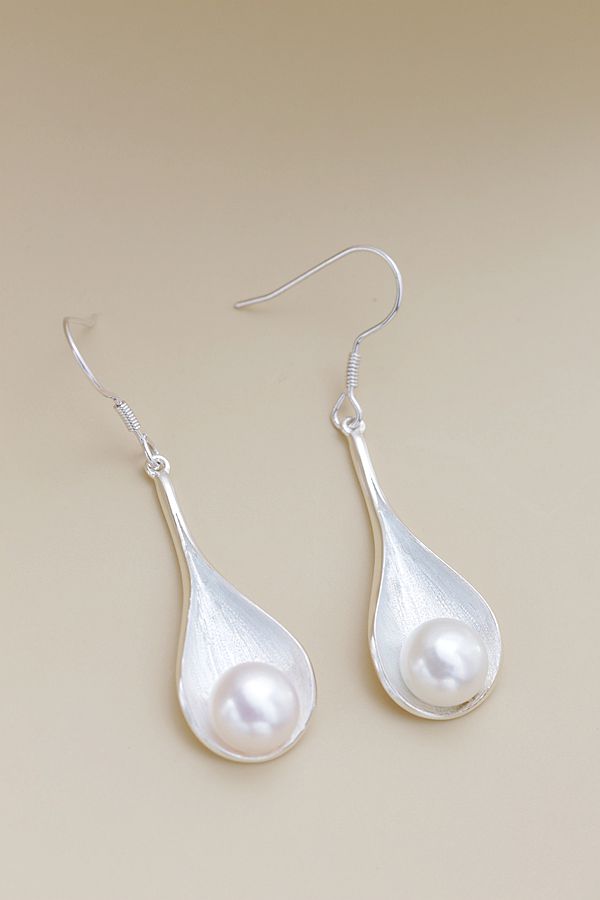 Retro Style Charm Natural Freshwater Pearl Authentic 925 Sterling Silver Long Earrings Trendy Lady Wedding Party Fine Jewelry
