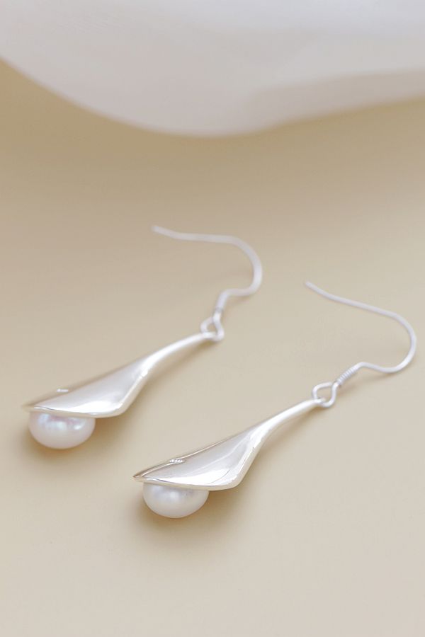 Retro Style Charm Natural Freshwater Pearl Authentic 925 Sterling Silver Long Earrings Trendy Lady Wedding Party Fine Jewelry