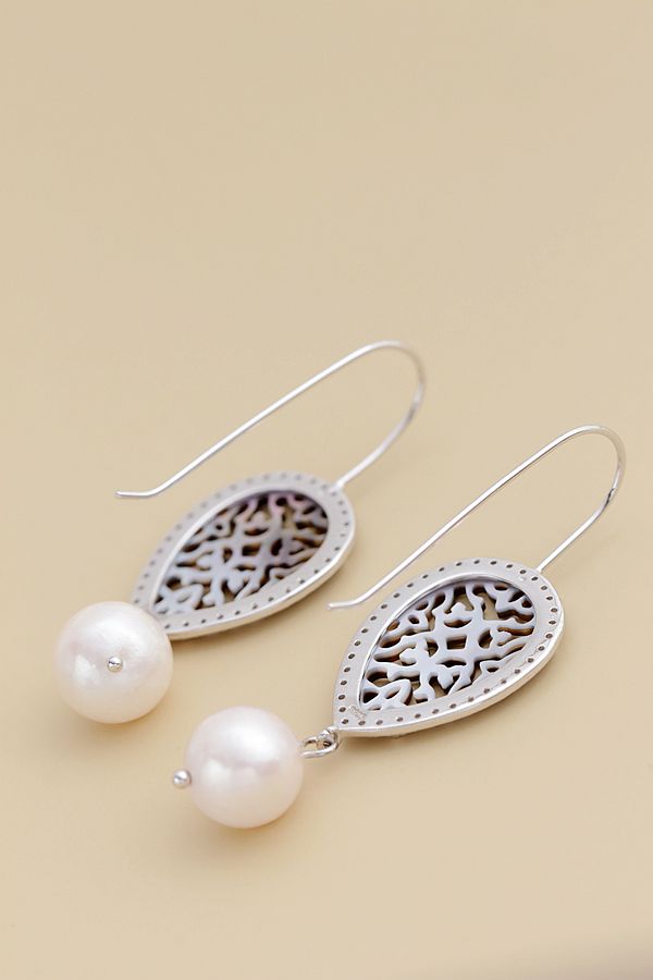 Creative Trendy Black Pearl Shell carved patterns Natural Baroque Pearl Personality 925 Sterling Silver long Earring