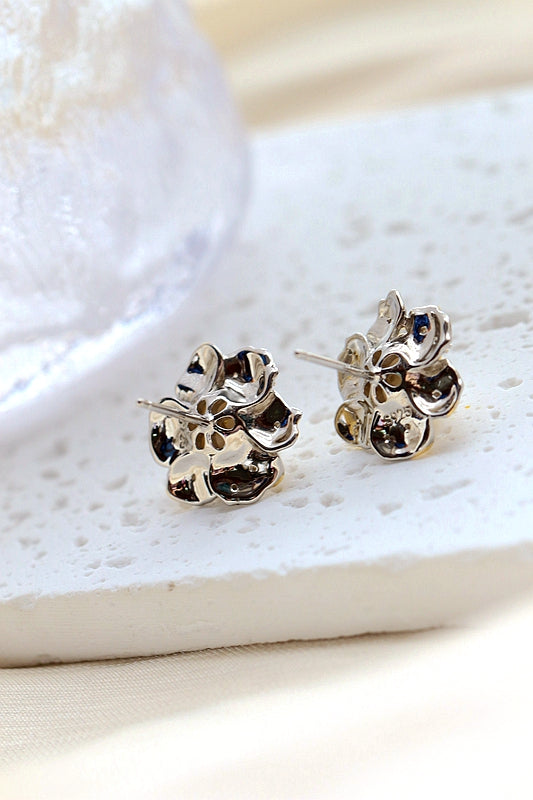 Authentic 925 Sterling Silver Earstuds Inlaid Natural Freshwater Pearl Lady Earrings High Quality Trendy Style Jewelry Gift