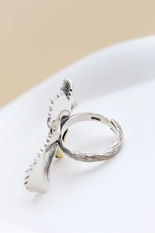 Authentic 925 Sterling Silver Ring IInlaid Natural Lapis Creative Flying Eagle Retro Style Rings Fashio Tide Flow Jewelry