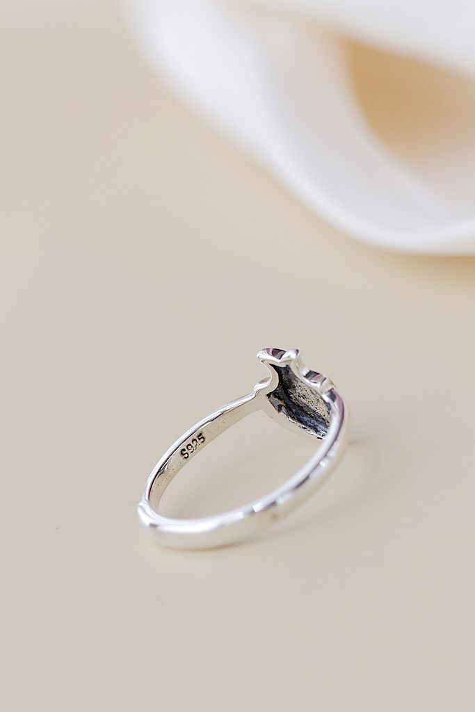 925 Sterling Silver Small Fish Ring Lady Retro Style Thai Silver Inlaid Marcasite Ring Concise Trendy Jewelry Gift