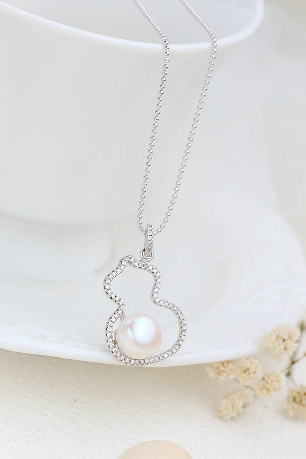925 Sterling Silver Pendant Handmade Inlaid Natural Freshwater Pearl Pendant