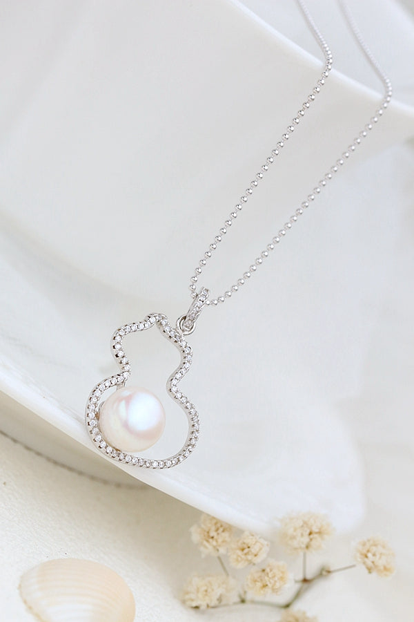 925 Sterling Silver Pendant Handmade Inlaid Natural Freshwater Pearl Pendant