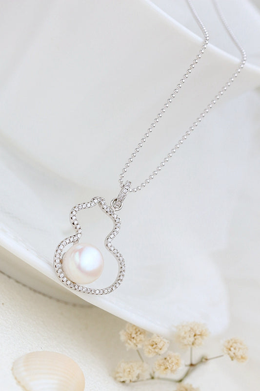925 Sterling Silver Pendant Handmade Inlaid Natural Freshwater Pearl Pendant