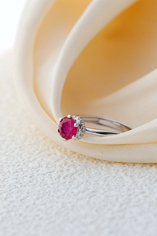 Authentic 925 Sterling Silver Rings Inlaid Artificial Ruby Creative Trendy Opening Adjustable Ring Lady Fine Jewelry Gift