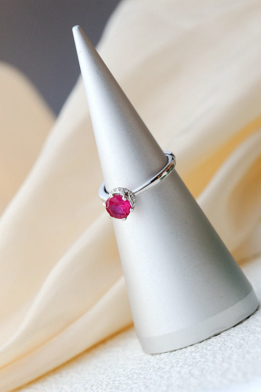 Authentic 925 Sterling Silver Rings Inlaid Artificial Ruby Creative Trendy Opening Adjustable Ring Lady Fine Jewelry Gift