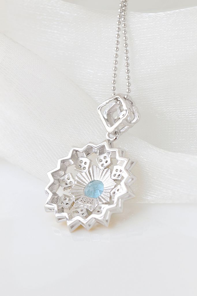 925 Sterling Silver Pendant Inlaid Natural Freshwater Pearl And Topaz 18K Gold Plated Pendant