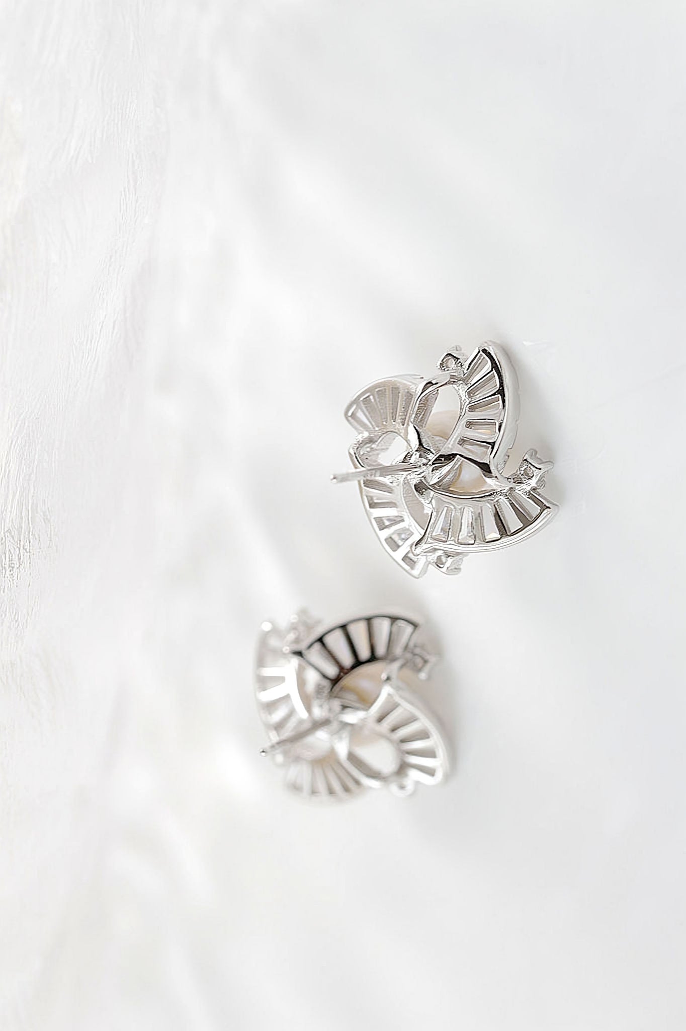 Inlaid Natural Freshwater Pearl 925 Sterling Silver Earstuds Fashion Rhinestone Lady Earrings