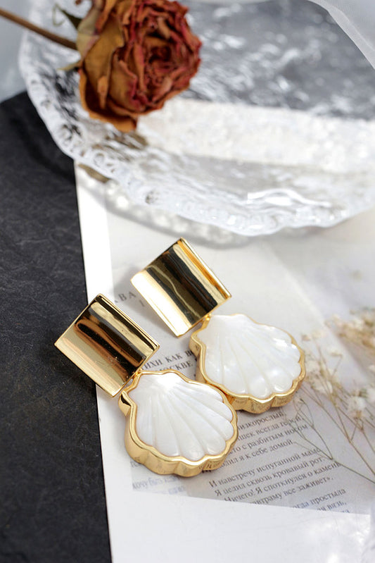 Authentic S925 Sterling Silver Earrings Inlaid Natural Shell 18K Gold Plating Earring Fashion Elegance Women Jewelry Gift