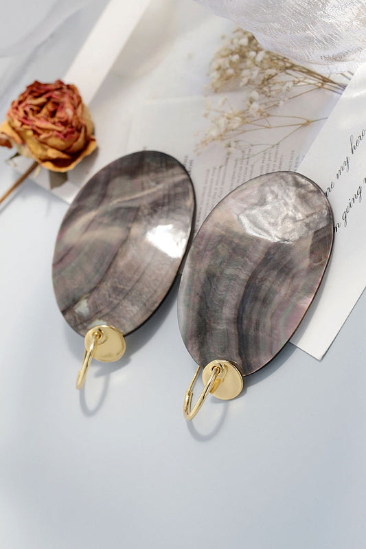 Simple yet Bold 925 Sterling Silver Earring Fashion Elegant Natural Black Shell 18K Gold Plating Earring Jewelry Women Gift