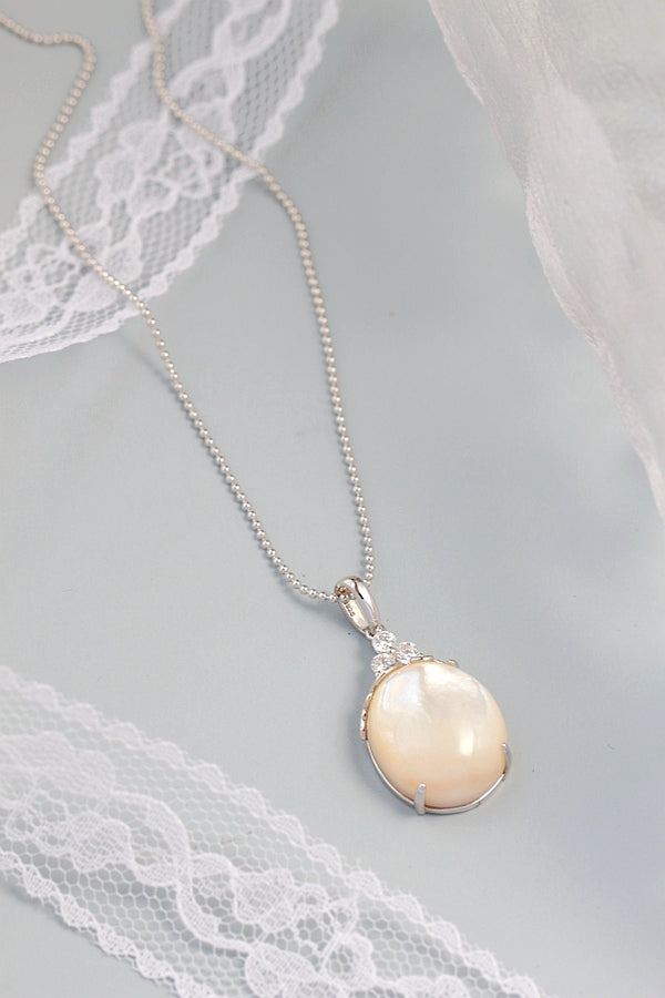 925 Sterling Silver Pendant Inlaid Natural Pearl Shellfish Fashion Lady Silver Ornament High Quality Jewelry Gift