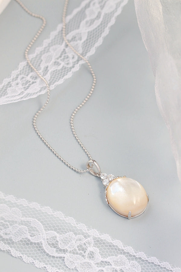 925 Sterling Silver Pendant Inlaid Natural Pearl Shellfish Fashion Lady Silver Ornament High Quality Jewelry Gift