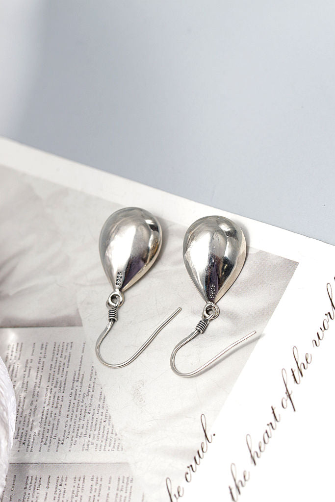 Baroque Vintage Style 925 Sterling Silver Earrings Classic Elegant Teardrop-shaped Handcrafted Silver Earrings Jewelry Gift