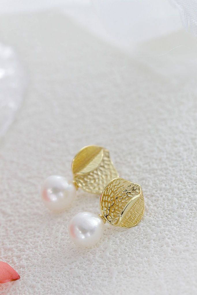 Classic Elegance 925 Sterling Silver Earring Inlaid Natural Baroque Pearl 18K Gold Plated Earrings Fashion Women Jewelry Gift