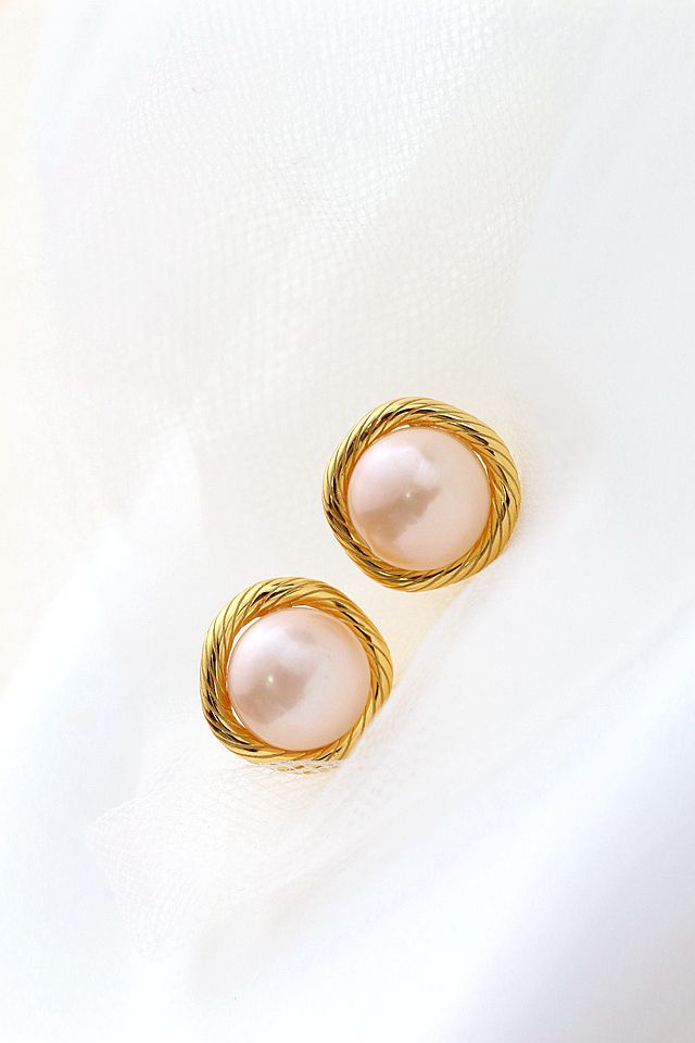 Authentic 925 Sterling Silver Earstuds Inlaid Natural Freshwater Pearl Fashion Creative Earring 18K Gold Plated Style Jewelry