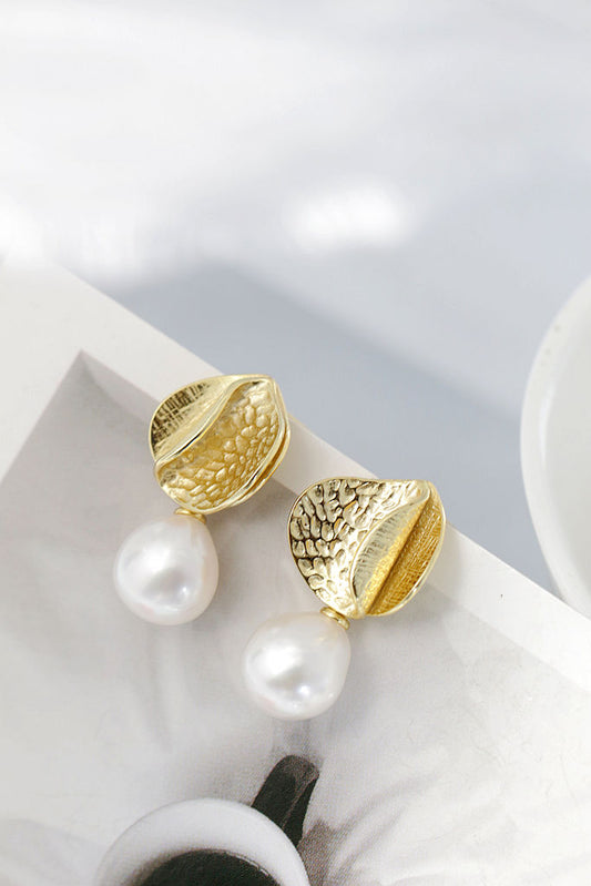 Classic Elegance 925 Sterling Silver Earring Inlaid Natural Baroque Pearl 18K Gold Plated Earrings Fashion Women Jewelry Gift