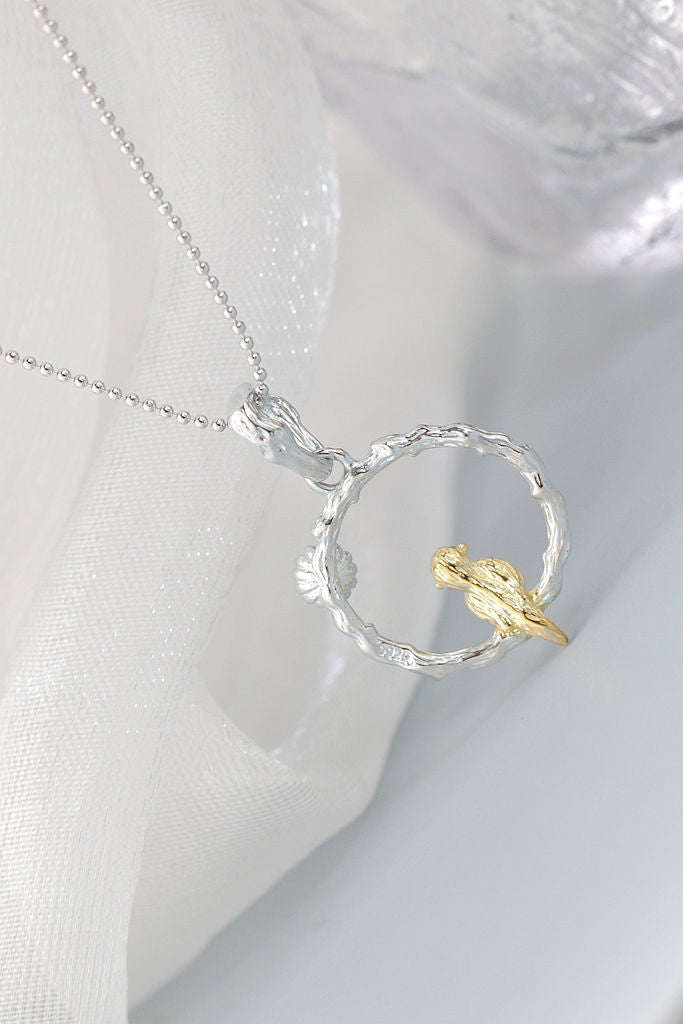 Authentic 925 Sterling Silver Retro Style Charm Bird Pendant Inlaid Natural Garnet Silver Pendant Trendy Style Jewelry Gift