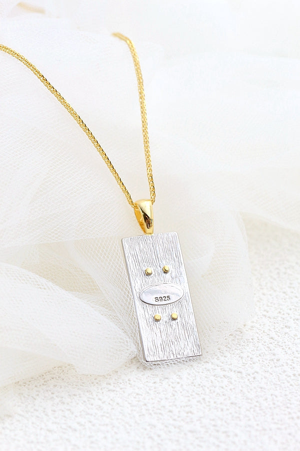 Authentic 925 Sterling Silver Pendant Inlaid Natural Topaz Fashion Creative Geometry Pendants Lady Party Fine Jewelry Gift