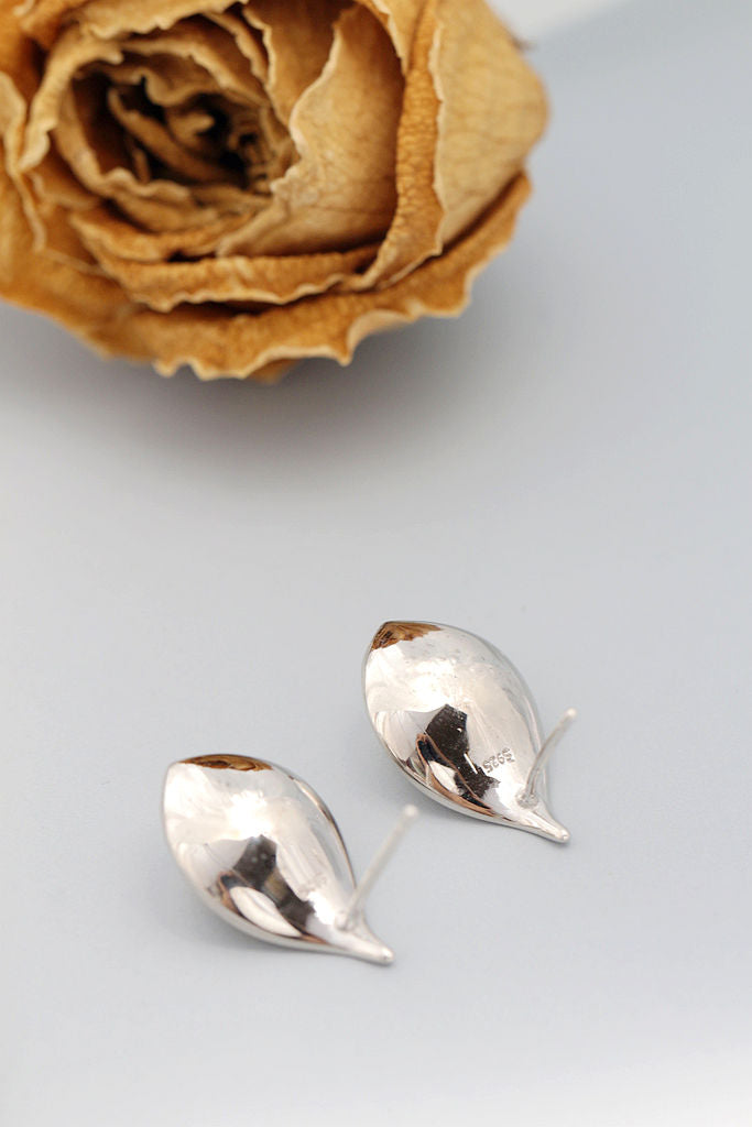 Authentic 925 Sterling Silver Earring Inlaid Natural Freshwater Pearl Delicate leaf Earring Fashion Elegance Jewelry Gift