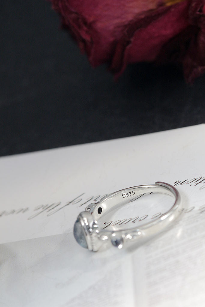 Vintage Minimalist Design 925 Sterling Silver Ring Inlaid Natural Moonstone Adjustable Open Rings Trendy Elegance Jewelry Gift