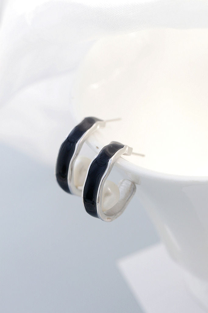 Minimalist Elegant Ring Shape Earring Inlaid Natural Freshwater Pearl 925 Sterling Silver Earrings Women Party Jewelry Gift