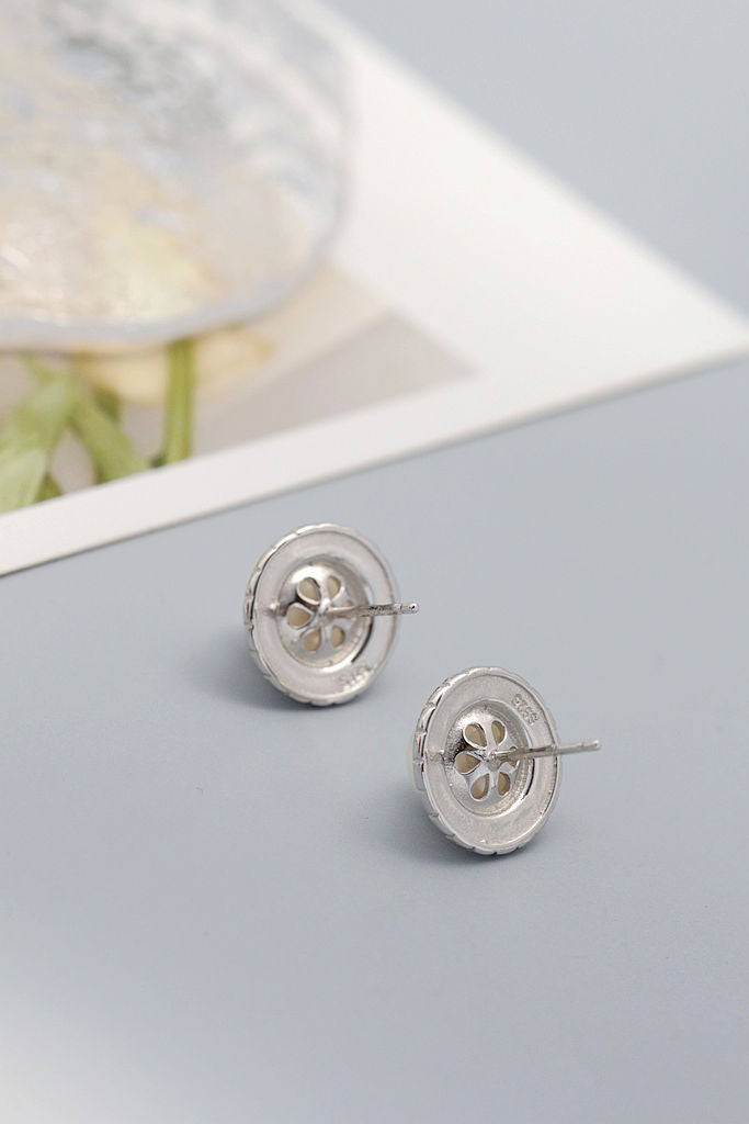 Vintage Charm Elegance Lady 925 Sterling Silver Earring Inlaid Natural Freshwater Pearl Earring Simple Fashion Jewelry Gift