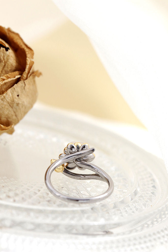 Authentic 925 Sterling Silver Rings Inlaid Natural White Jade Petal Fashion National Style Women Opening Adjustable Ring Gift