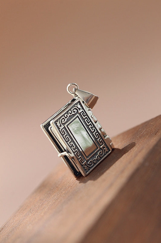 925 Sterling Silver Pendant Jesus Biblical That Can Be Opened Books Pendant Retro National Style Jewelry Gift