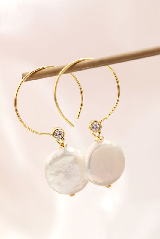 Trendy Women Earring Inlaid Natural Baroque Freshwater Pearl Handmade Creative 925 Sterling Silver Earrings Fine Jewelry Gift