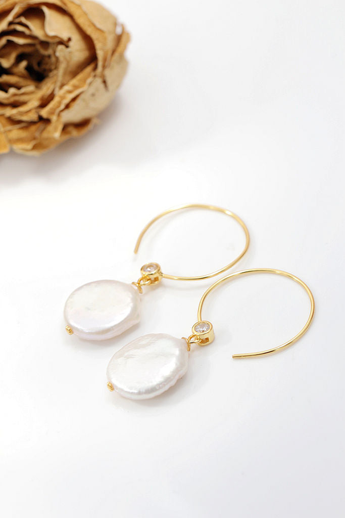 Trendy Women Earring Inlaid Natural Baroque Freshwater Pearl Handmade Creative 925 Sterling Silver Earrings Fine Jewelry Gift