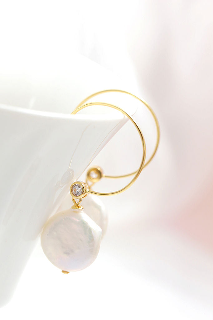 Trendy Women Earring Inlaid Natural Baroque Freshwater Pearl Handmade Creative 925 Sterling Silver Earrings Fine Jewelry Gift
