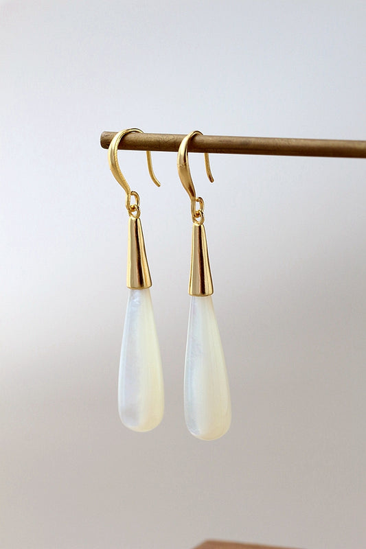 18K Gold Plated Women Earring Inlaid Natural Pearl Shellfish Handmade Creative 925 Sterling Silver Earrings Fine Jewelry Gift