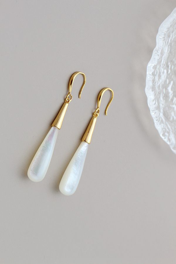 18K Gold Plated Women Earring Inlaid Natural Pearl Shellfish Handmade Creative 925 Sterling Silver Earrings Fine Jewelry Gift